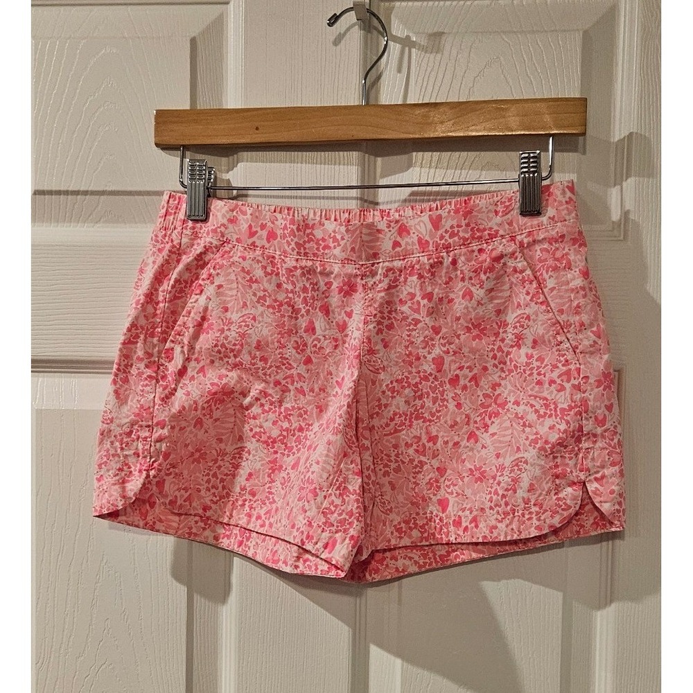 Lilly Pulitzer Ocean View Shorts XXS Pink Shandy Invest A Gator Pull On Cotton